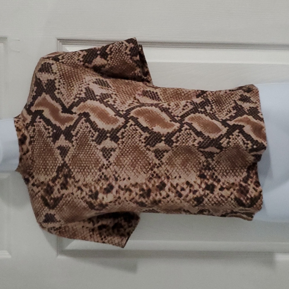Zara Snake Print Mocl Neck Top